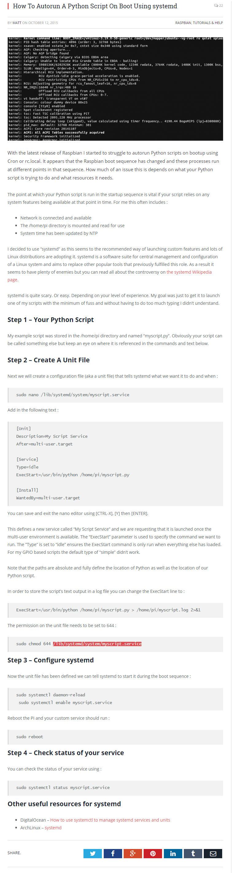 Autorun Python Scripts using Systemd